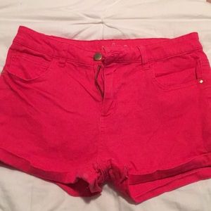 Bright coral/pink high wasted shorts!